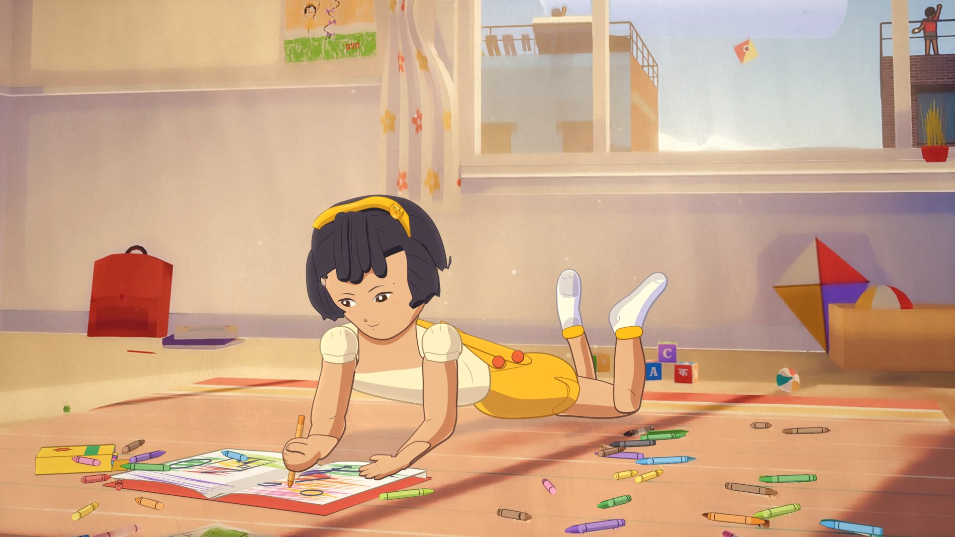The 6 colouring on the floor